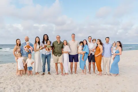 Allen family on the beach at Fort Morgan