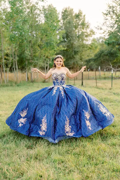 Pickens quinceañera in a blue gown, Gulf Coast
